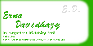 erno davidhazy business card